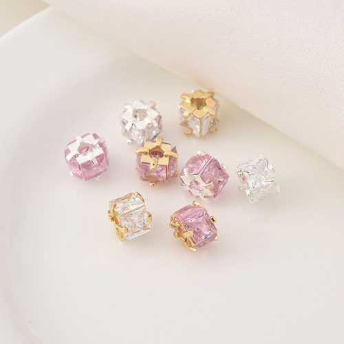 14K包金保色方形锆石隔珠