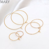 18K包金保色圆形耳圈手工diy耳饰配件可串珠绕线耳环首饰耳钩材料