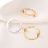 14K包金基础圆形胸针托盘手工diy饰品配件毛衣扣底托手作首饰材料