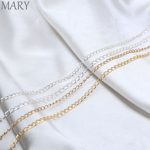 14K包金保色项链延长链链条手工diy手链配件自制尾链材料大孔鞭链