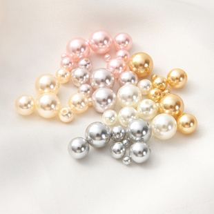 高品质半孔玻璃珍珠手工diy手链项链耳环饰品不褪色高亮散珠配件