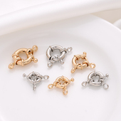 14K包金圆形弹簧扣手工diy珍珠项链收尾水手扣方向盘搭连接扣子