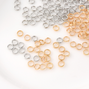 18K包金保色双层防掉开口圈手工diy手链项链条收尾连接环饰品材料