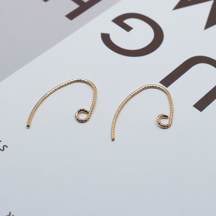 新款 耳勾 14k浅金色铜包真金批花款 耳钩自制耳环diy耳饰配件法式