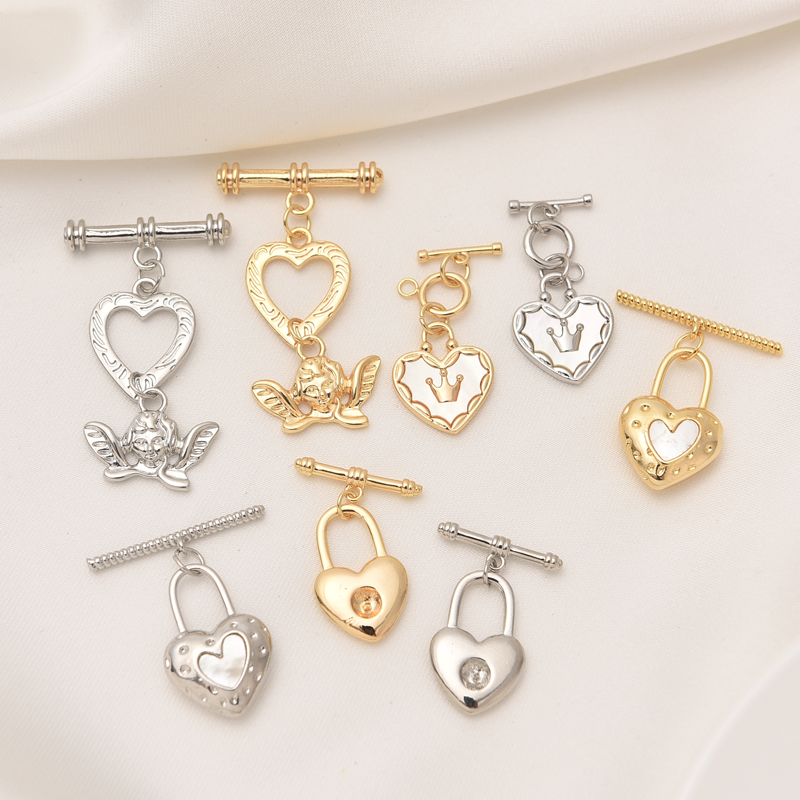 18K包金保色桃心收尾OT扣