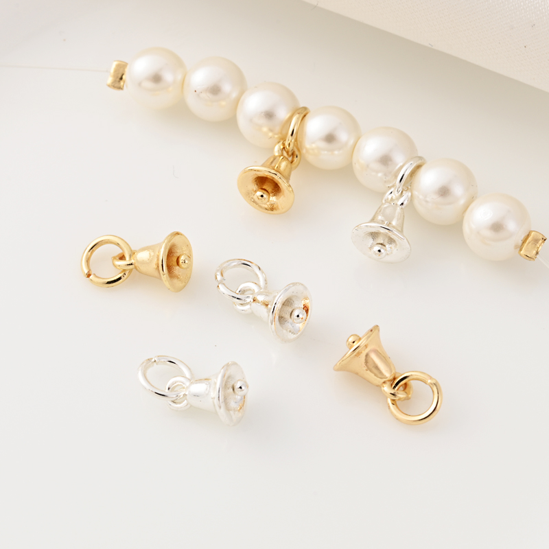 铜镀14K金迷你铃铛吊坠