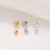 14K包金光面月牙扣手工diy手链定位珠遮丑珠白金色南瓜纹半月c扣