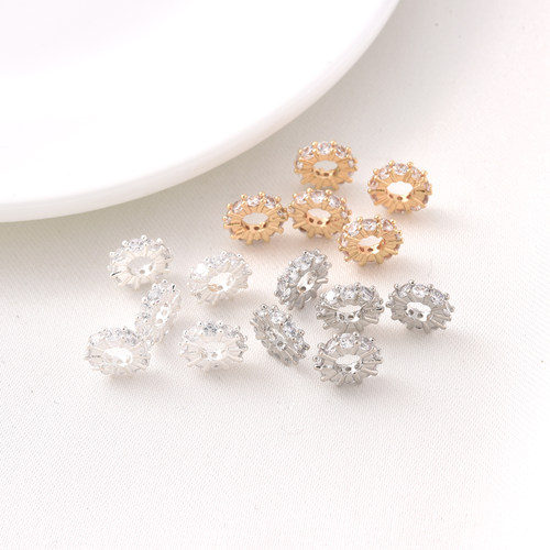 14K包金保色微镶锆石隔片隔珠