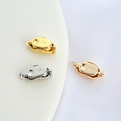 18K包金珍珠项链连接插扣14K固定卡扣头diy手工饰品配件接头扣子