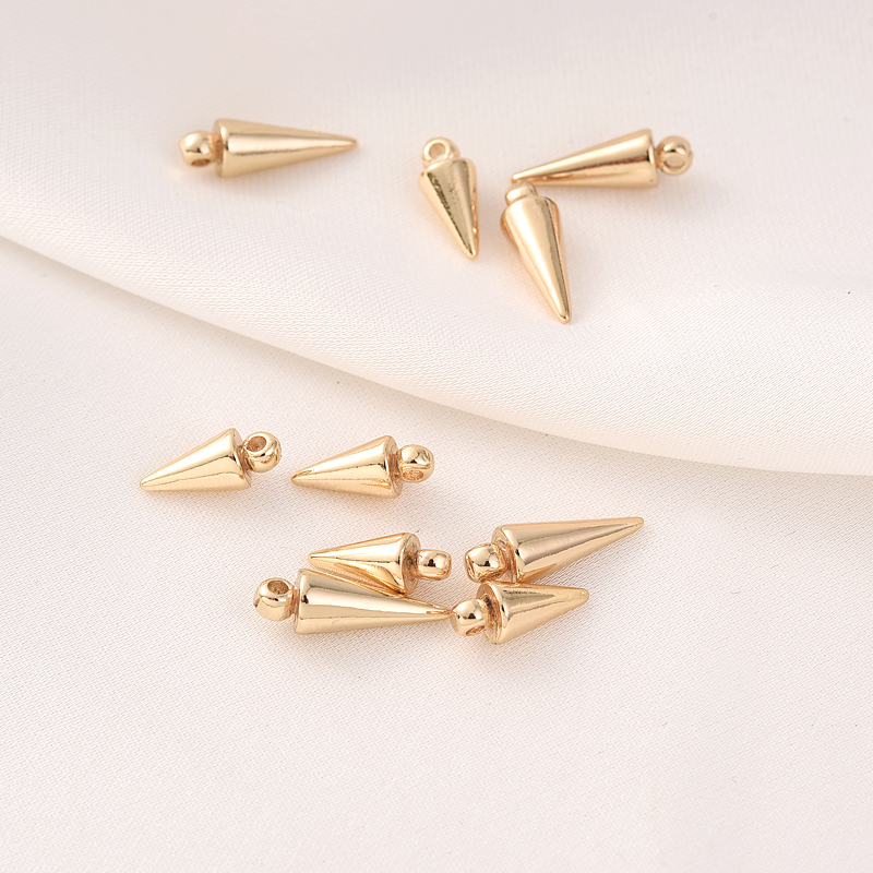 14K包金锥形小挂件耳饰流苏吊坠