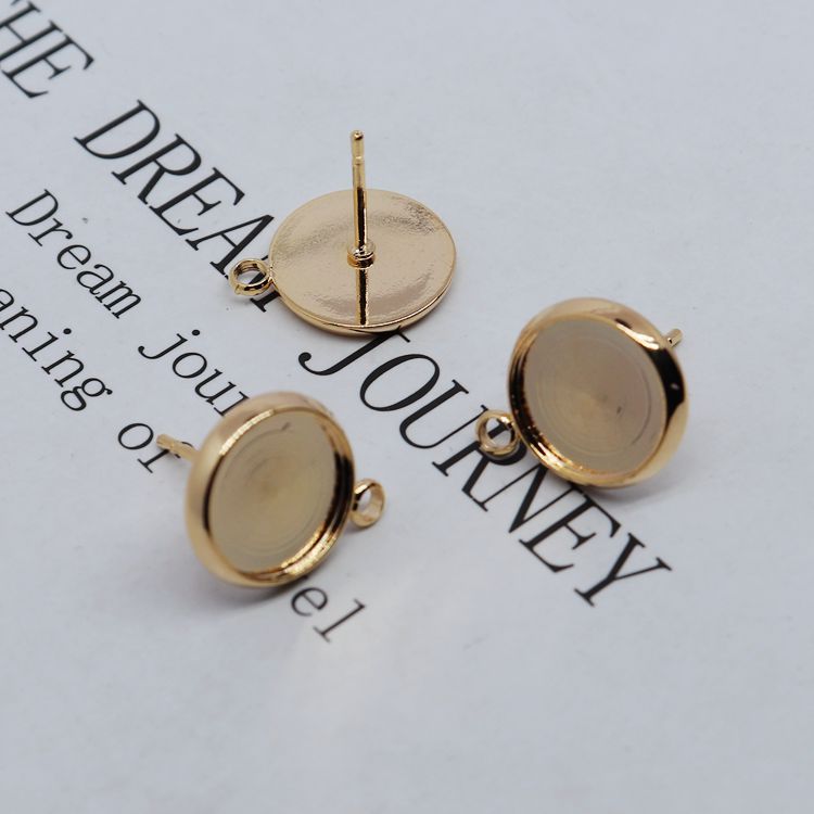 手工diy包金手工耳针珠子