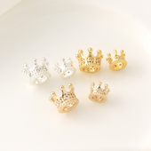 14K包金保色镶锆石皇冠隔珠手工diy饰品配件手串手链配饰首饰材料