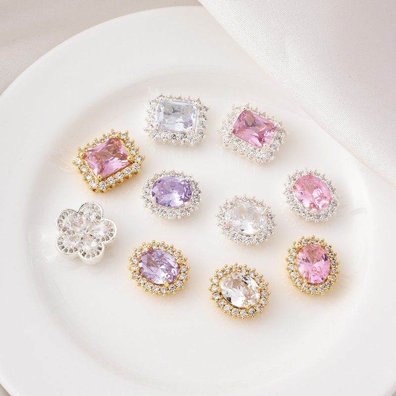 铜镀18K金鸽子蛋爆闪锆椭圆形多通隔珠手工diy项链手链四通银材料,饰品/流行首饰/时尚饰品新,其他DIY饰品配件,淘宝优惠券,粉丝福利购,淘宝优惠卷