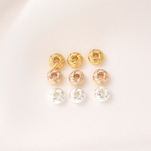 14K包金保色线圈隔珠手工diy手链手串菠萝珠项链首饰串珠银色散珠