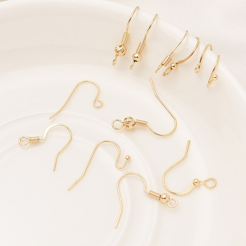 diy14k包金自制流苏零件耳钩