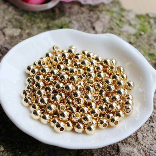 金珠14k光面通孔配件材料手串