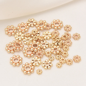 14K包金保色雪花片手工diy饰品配件手链项链隔片散珠材料4 6MM