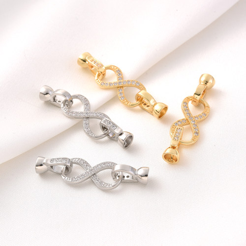 18K包金微镶8字收尾连接扣