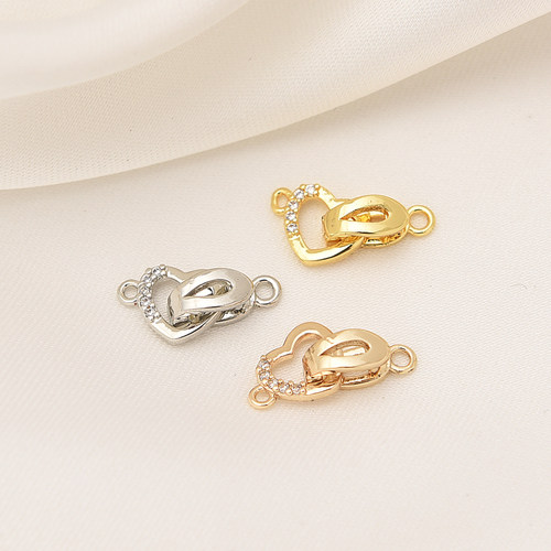 14K包金保色桃心珍珠扣