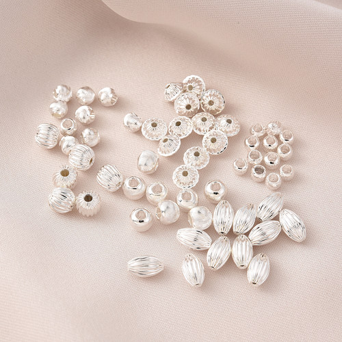 铜镀厚银保色空心瓜珠猫眼珠