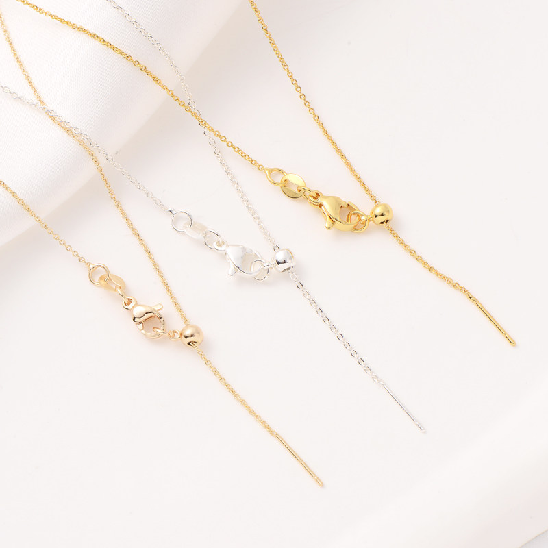 14K包金O字链条成品链带针可穿珠子带调节万能项链手工14Kdiy配件,饰品/流行首饰/时尚饰品新,链条,淘宝优惠券,粉丝福利购,淘宝优惠卷