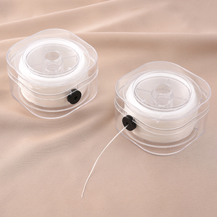 100米装 手串弹力绳串珠线扁丝水晶手链珍珠文玩皮筋线 白色盒装