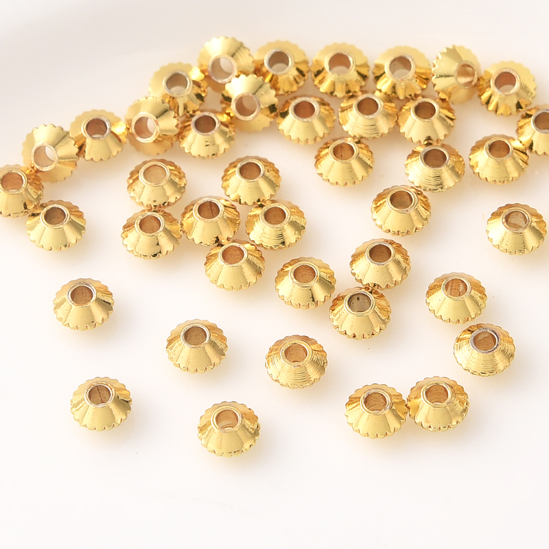 18K包金保色齿轮飞碟隔珠