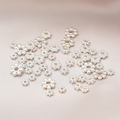 电镀厚银保色雪花片手工diy手串手链隔片项链隔珠首饰散珠材料