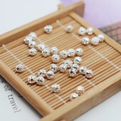 包银保色镂空圆珠手工diy手链隔珠手串散珠配件项链材料网格珠