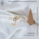 Медные геометричные серьги ручной работы, аксессуар, 18 карат, DIY, простой и элегантный дизайн, серебро 925 пробы