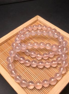 新年祝福！秒杀款！天然果冻粉水晶手链8.5-9mm