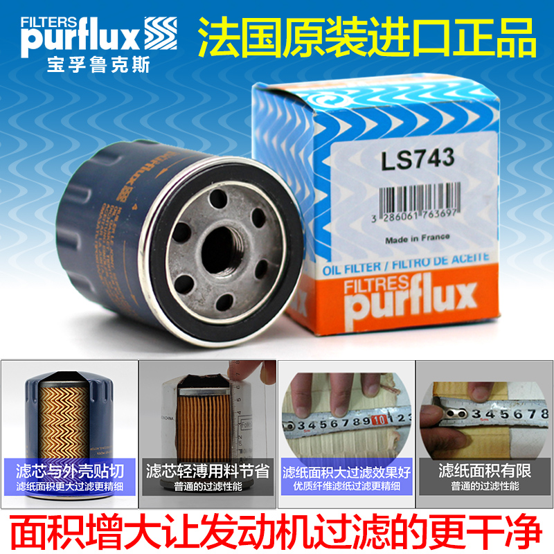 适用帝豪 EC7 EC8 GC7英伦SC7博瑞RS SX7宝孚机油滤清器芯Purflux