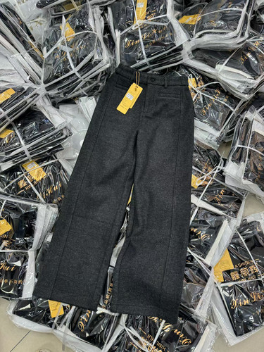 鑫丽辉1367款羊毛呢直筒裤女时尚高级感窄版阔腿裤洋气款职业裤