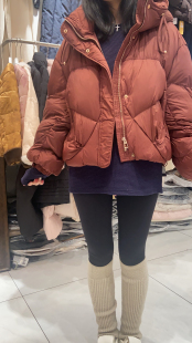 洋气羽绒服 短款 6160款 立领连帽羽绒服泡芙款