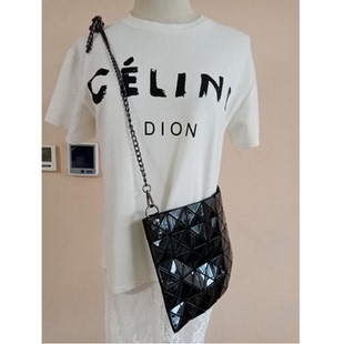 Croce酷帅黑色镭射菱形斜挎链条包 Della 意大利本土RC Roberto