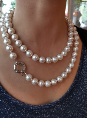 澳白平替深海母贝小灯泡珍珠项链