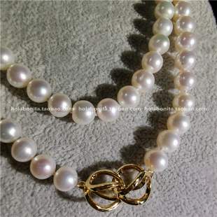 小众设计天然极光淡水珍珠镀金扣百变戴法长款 礼物 毛衣链项链女