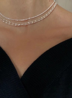 波光粼粼意大利闪钻项链