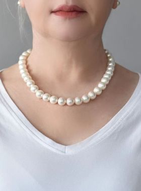 西班牙极光纯白珍珠项链