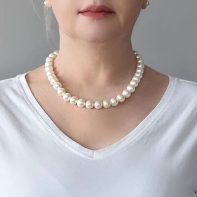西班牙极光纯白珍珠项链