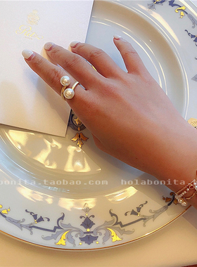 法国巴黎欧洲珍珠新年礼物戒指