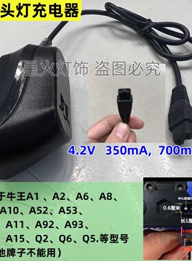 牛王原装充电器大功率毫安头灯 手提灯 双孔电源配件A2A9A52A8a11