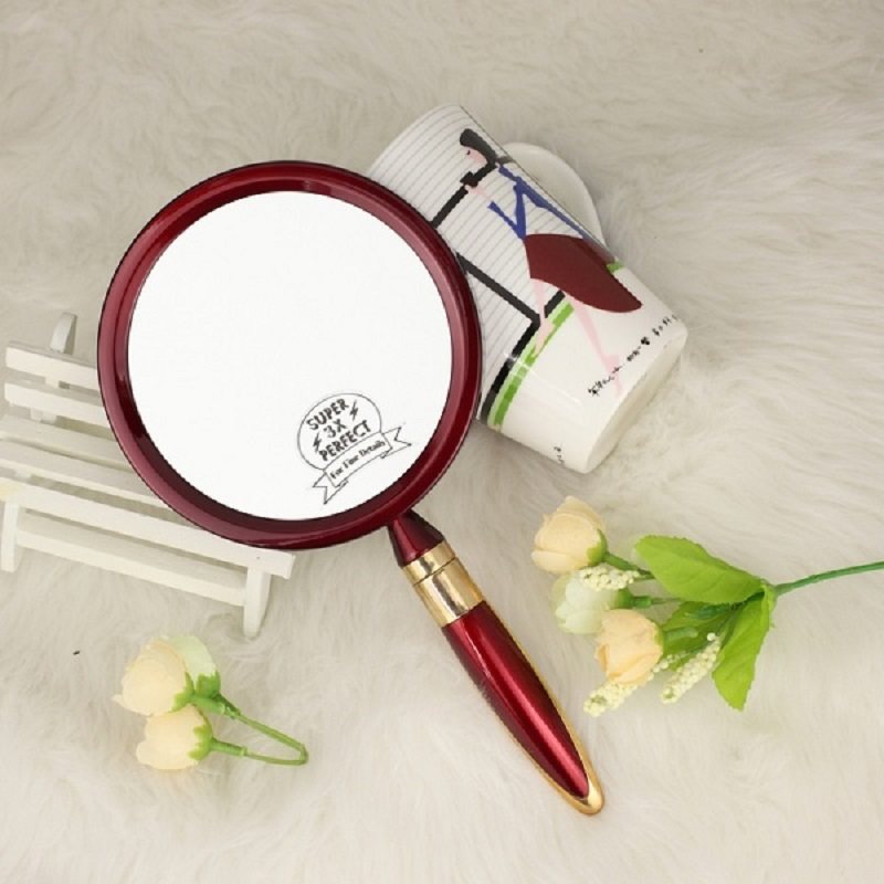 手拿镜子美容院专用小镜子男生剃须双面放大手柄镜高清便携化妆镜