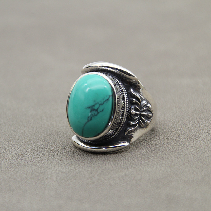 马鞍造型戒指蒙古指挥民族风925纯银复古食指戒男款个性大款饰品