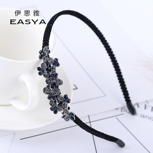 复古蝴蝶发箍水钻刘海夹头饰韩国