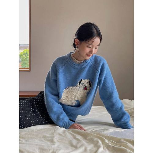立体小狗毛衣针织衫毛绒ENFP女