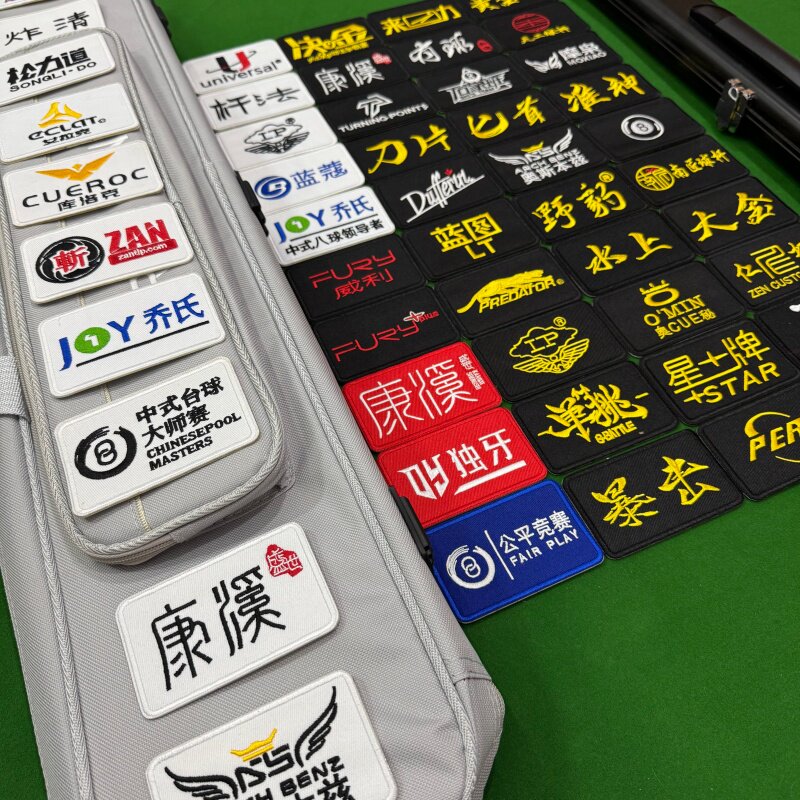 台球杆包胸贴刺绣标志图片