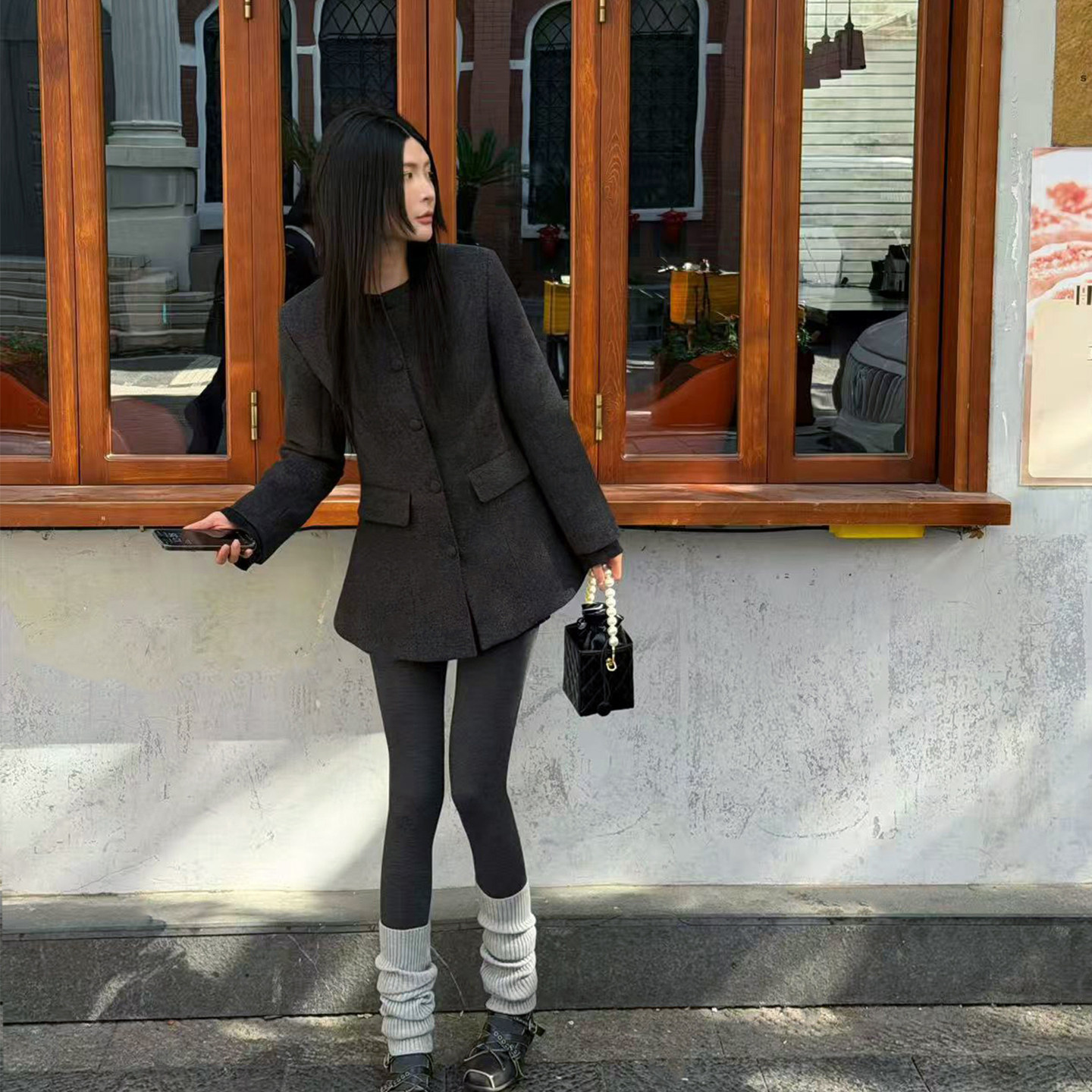 老钱风韩系收腰羽绒毛呢外套2025冬季新款气质保暖显瘦呢子大衣女