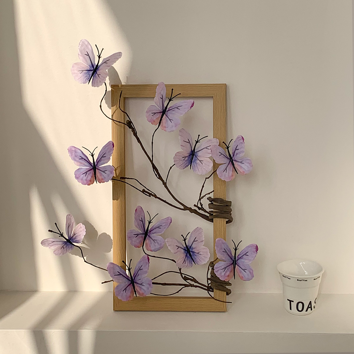 ins风美式复古蝴蝶仿真花