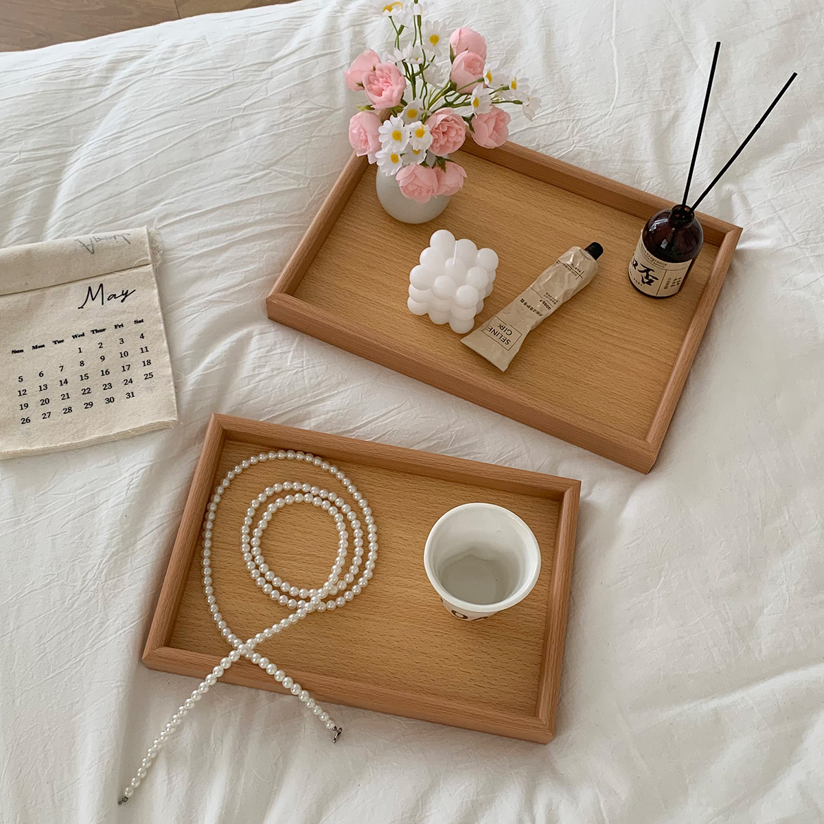 轻奢高级感奶油风香薰托盘